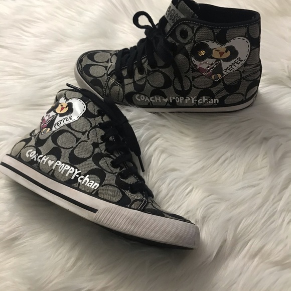 COACH POPPY-CHAN (PEPPER) HIGH TOP SNEAKERs - Picture 1 of 15